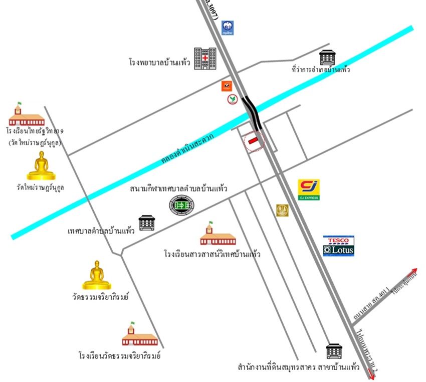 ขาย-ให้เช่า แปลงสาขาบ้านแพ้ว