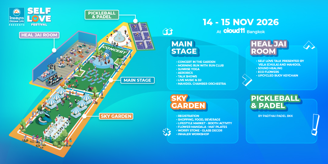 แผนผังพื้นที่ทั้ง 4 โซน Self Love Festival