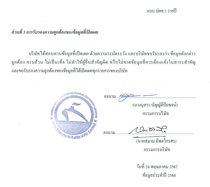 ข้อมูลบริษัทรายปี