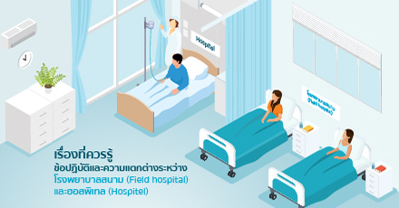 เรื่องที่ควรรู้ ข้อปฏิบัติ และความแตกต่างของ โรงพยาบาลสนาม (Field hospital) และ ฮอสพิเทล (HOSPITEL)